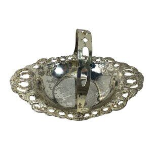 Antique Yamatogumi Silverplate Ornate Basket Japan